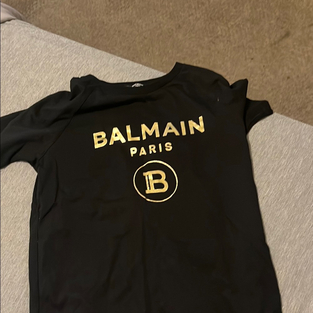 Balmain Kids Black and Gold Matching Set